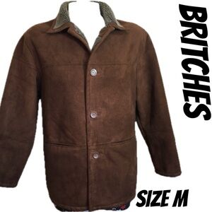 BRITCHES FAUX SUEDE SHERPA LINED SPORT JACKET  SIZE M